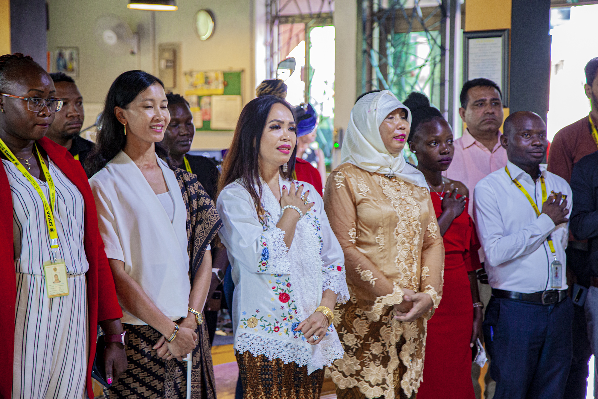 Guests in traditional Indonesian dress at the inauguration