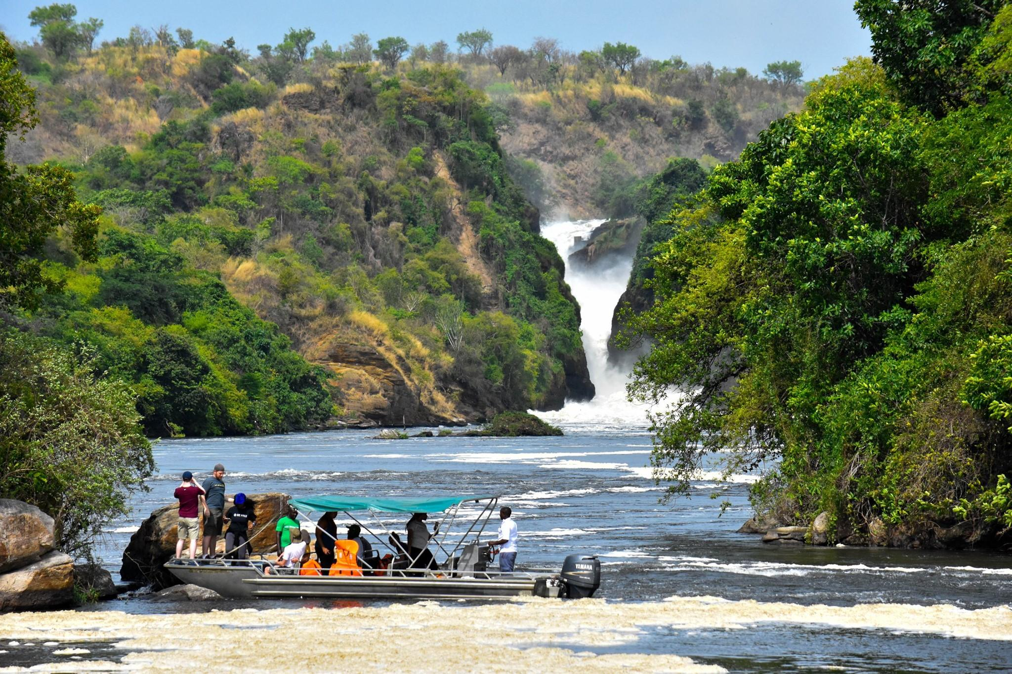 Murchison Falls, the Nile River crashing through a gorge in Uganda