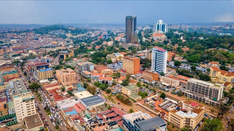 Aerial view of Kampala, capital of Uganda