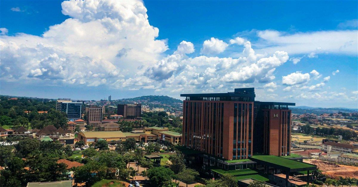 Aerial cityscape of Kampala, Uganda